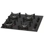 Fogão Cooktop Fischer 4Q Fit Line Gás Mesa Vidro Preto Bivolt