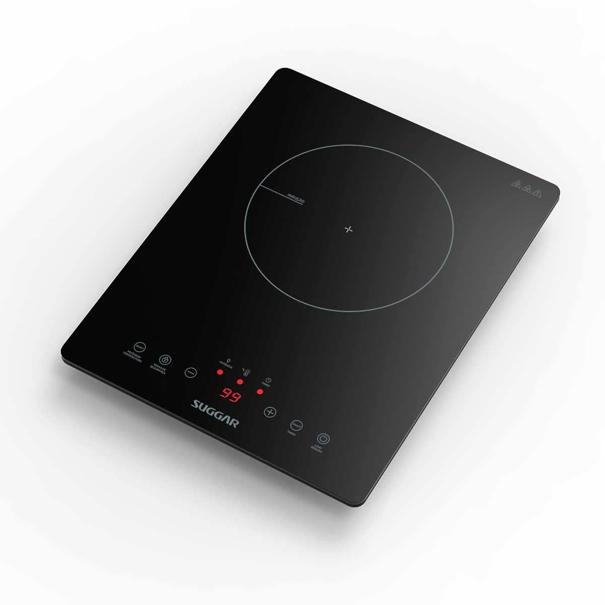 Cooktop Indução 1 boca Suggar Vitrocerâmico Preto 110V FG0121VC