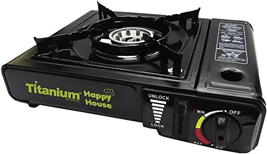 Fogareiro Fogão Camping Portátil 1 Boca Cartucho Gás Titanium