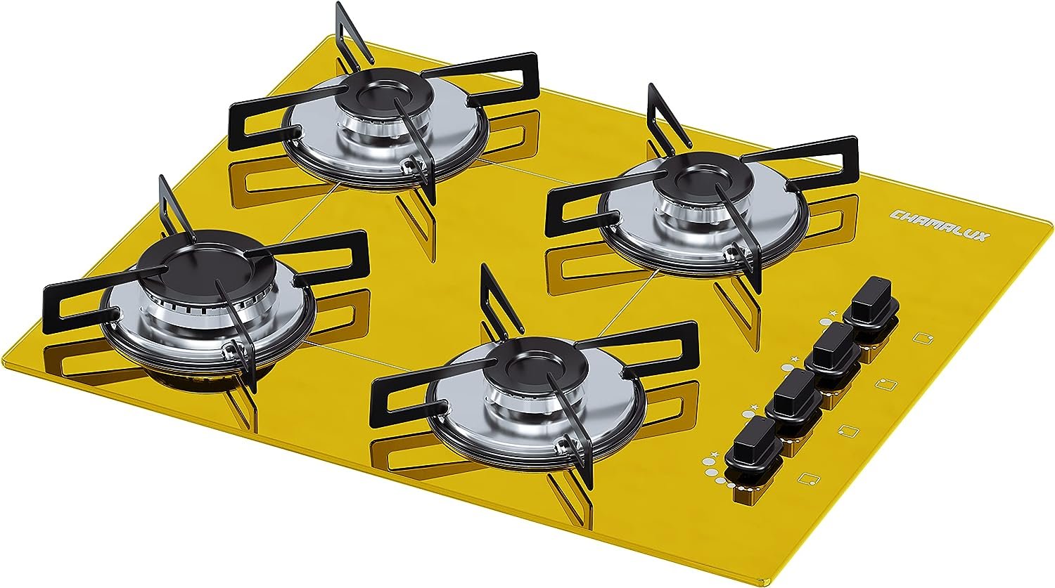 Cooktop Ultra Chama 4 Bocas Chamalux 83 Amarelo Bivolt