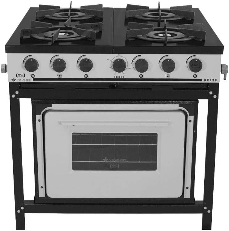 Fogão Industrial BR4BF 4 Bocas com Forno Venâncio Linha Bravo