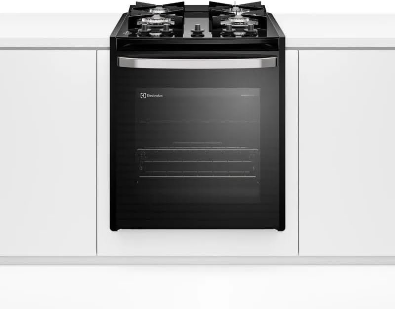 Fogão de Embutir FE4BP 4 bocas Electrolux Preto Experience com Mesa de Vidro, PerfectCook e VaporBake Bivolt
