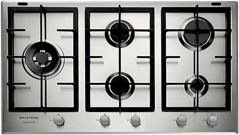 Cooktop 5 bocas Brastemp Gourmand Inox BDK90DR