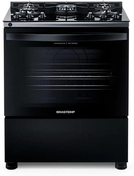 Fogão 5 Bocas de Piso Brastemp Mesa de Vidro Bivolt BFS5VCE