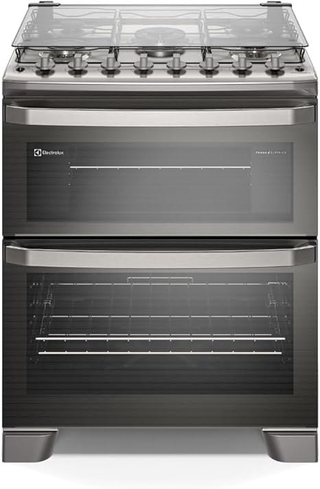 Fogão Electrolux 5 Bocas Experience com PerfectCook360 Prata Duplo Forno FE5DC