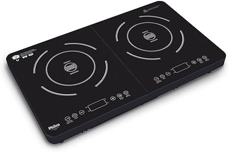 Cooktop Indução Philco PCT20P portátil 2 bocas 8 Potências