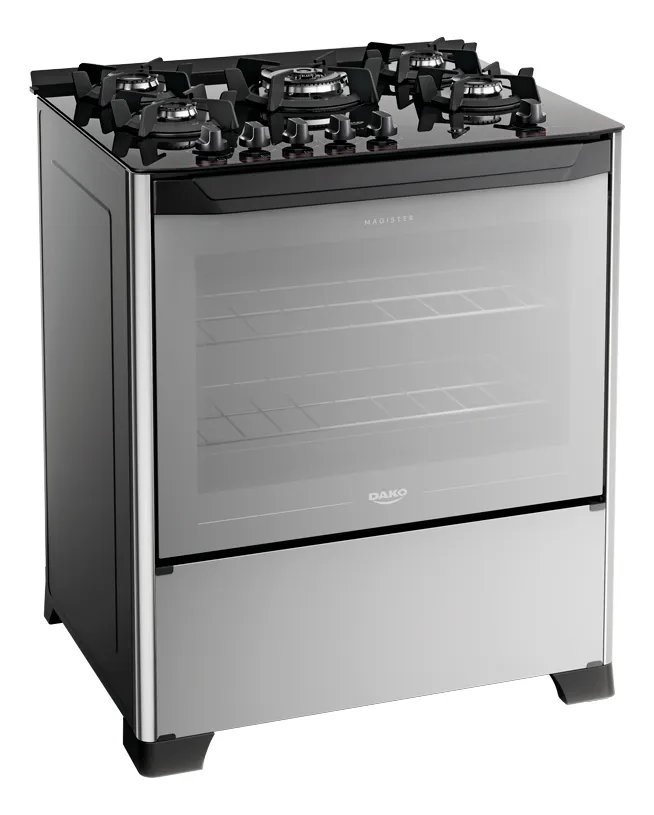 Fogão 5 bocas Dako Magister Style com Mesa de Vidro e Tripla Chama Bivolt