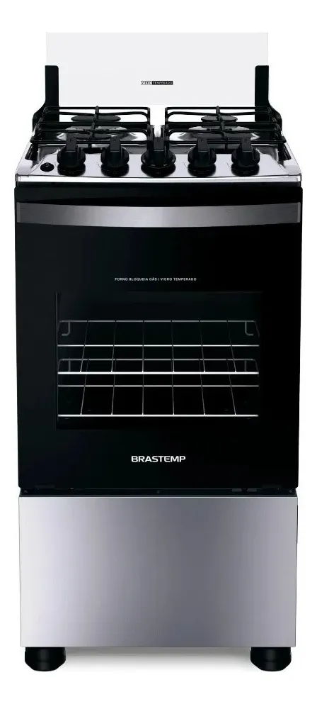 Fogão BFO4NBR Brastemp Bivolt Inox 4 Bocas