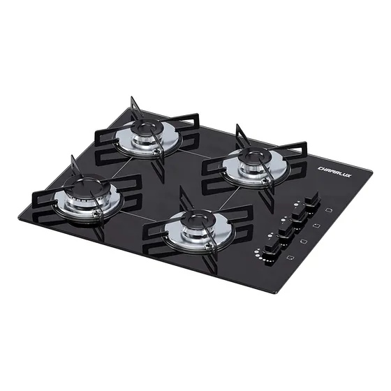 Fogão Cooktop 4 bocas Chamalux Preto Ultra Chama Bivolt TC