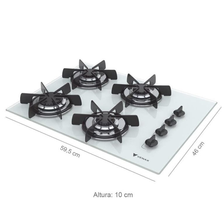 Cooktop Volare 4Q Branco Gás GLP Venax