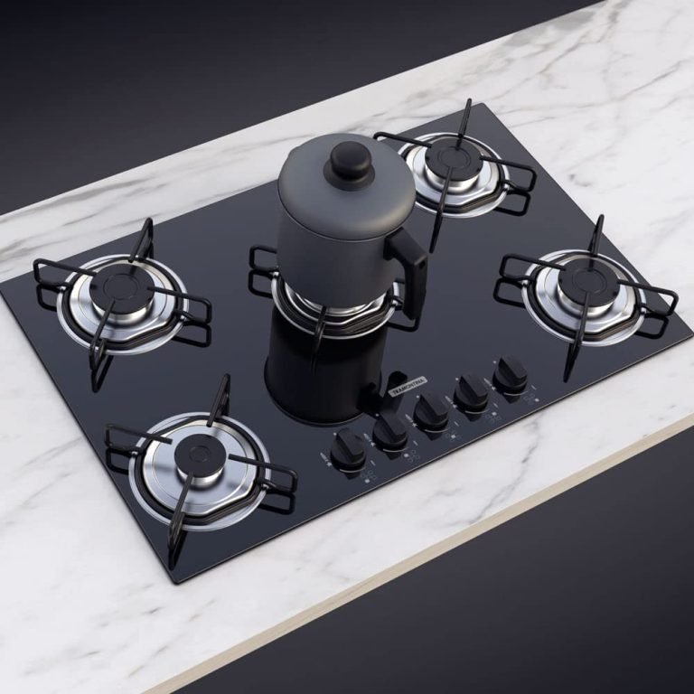 Cooktop a Gás 5 Bocas Glass Brasil Tripla Chama Tramontina Preto Bivolt