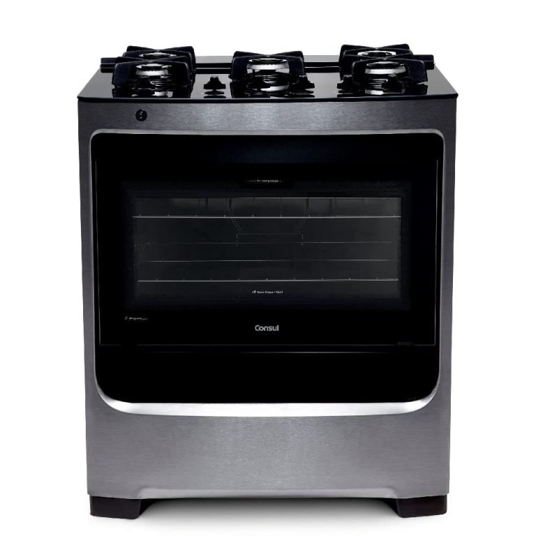 Fogão CFS5VAR Consul Com mesa de vidro e grade de ferro fundido 5 bocas cor Inox  -  BIVOLT
