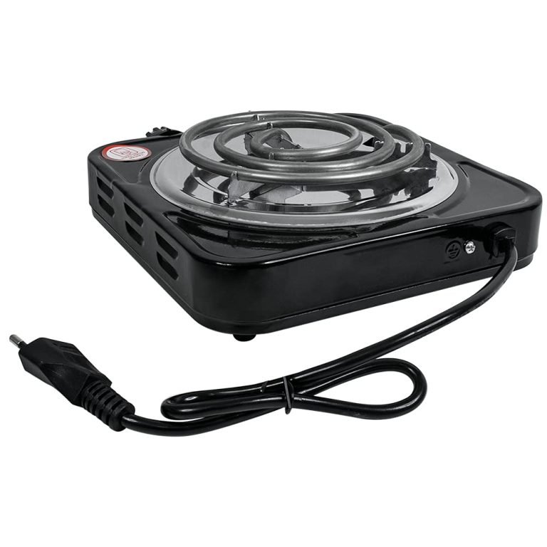 Mini Fogão Fogareiro Espiral Elétrico Portátil Camping 1 Boca 110V Preto