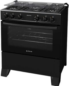Fogao 5 bocas Atlas Monaco Plus Preto com Acendimento Automatico e Mesa Inox 2