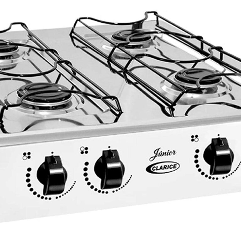 Fogao Gas Junior 4 Bocas de Mesa Inox Branco Clarice 2