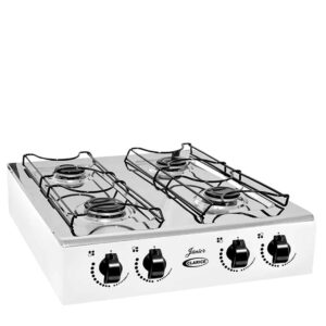 Fogao Gas Junior 4 Bocas de Mesa Inox Branco Clarice
