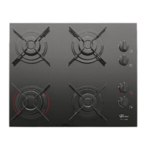 fogao cooktop 4q fit line gas mesa vidro fischer