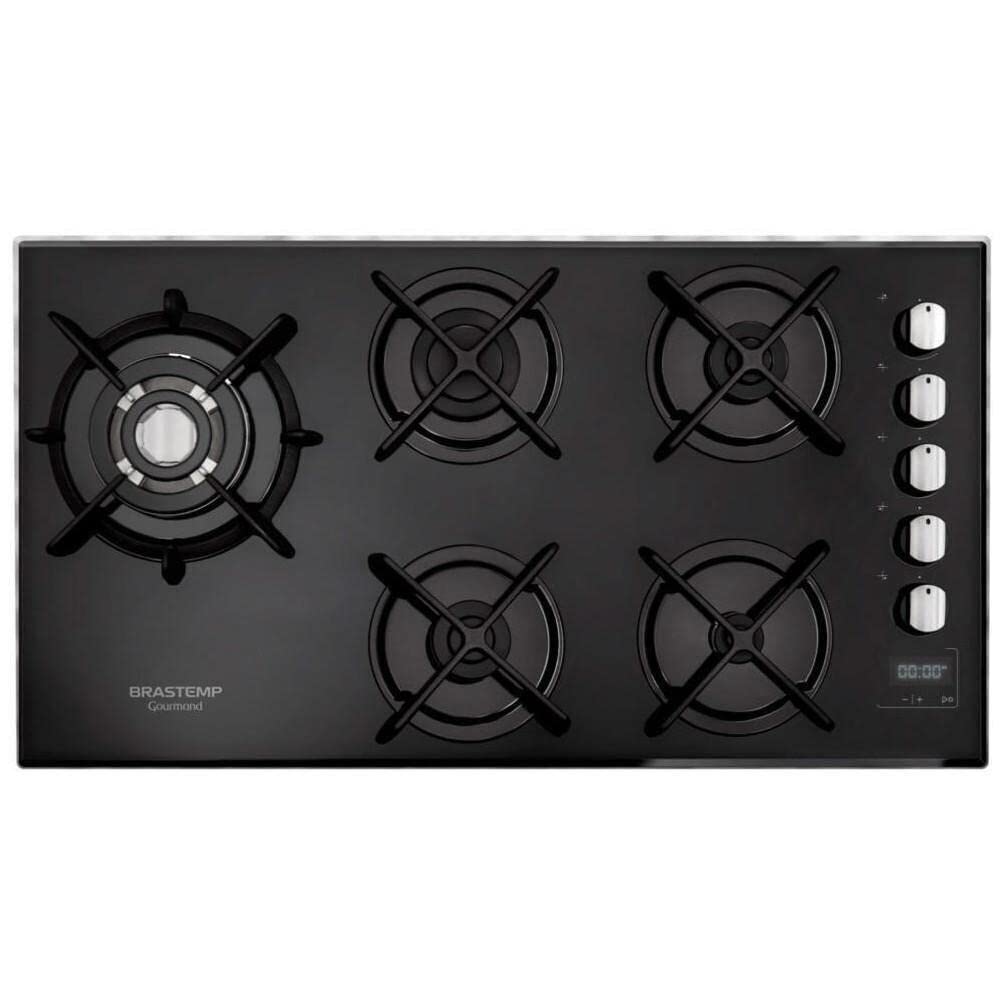 Cooktop 5 bocas Brastemp com Quadrichama e timer Touch BDT86AE tem aqui