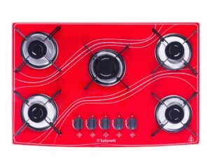 Cooktop Safanelli Lines Colors 5 Queimadores Bivolt Vermelho