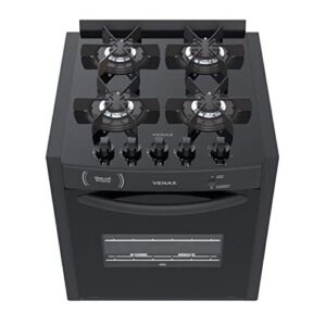 Fogao de Embutir 4 bocas Venax Gaudi Prisma Viteo Preto a Gas GLP