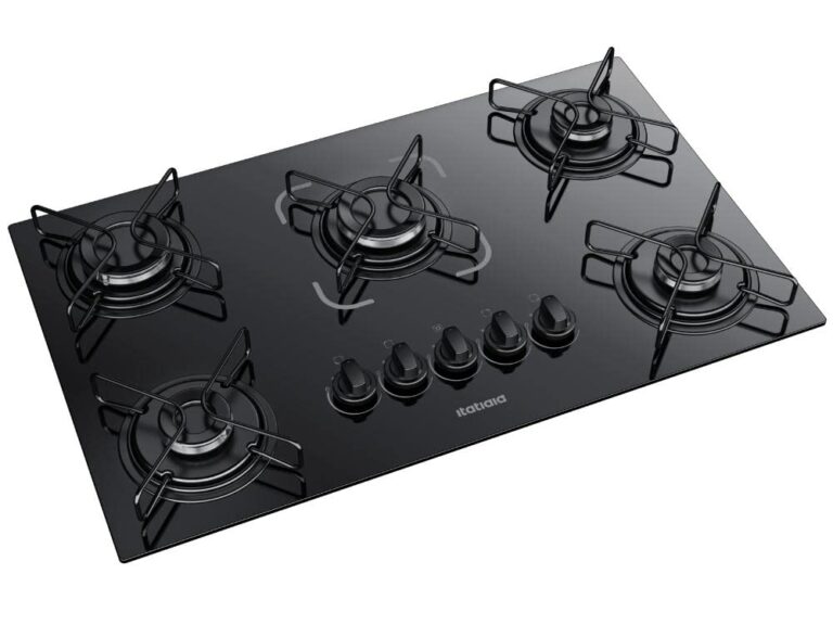 cooktop vidro temperado 5 bocas essencial preto itatiaia bivolt