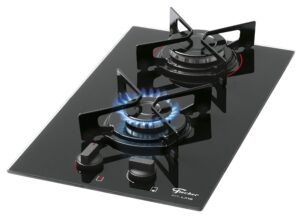 fogao cooktop fischer 2q fit line gas mesa vidro