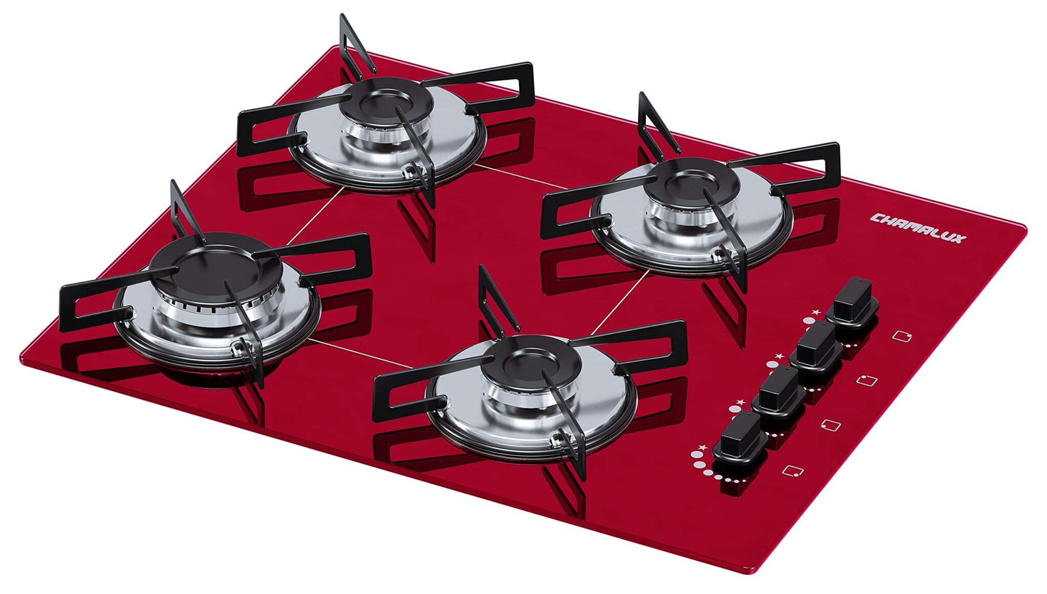 Cooktop 4 bocas Vermelho do Jeito que você merece Melhores Fogões
