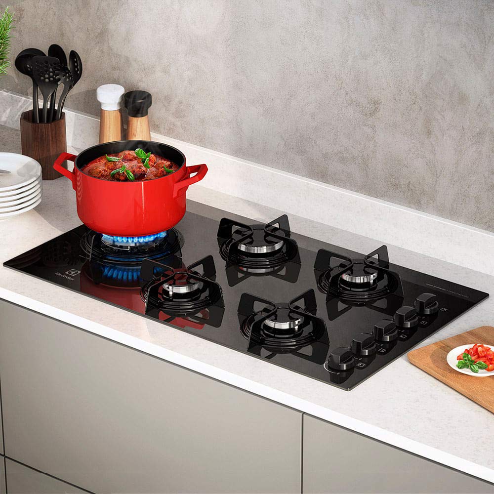 Cooktop com Queimador Tripla Chama Lateral a Gás 5 Bocas KE5TD