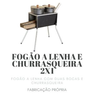 Fogão a Lenha e Carvão Duas Bocas Portátil e Churrasqueira Rio Mar (1)