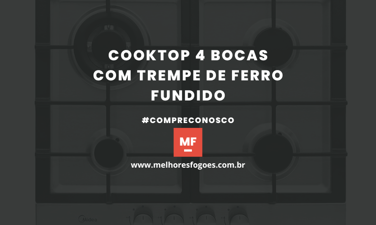 Cooktop 4 Bocas com Trempe de Ferro Fundido