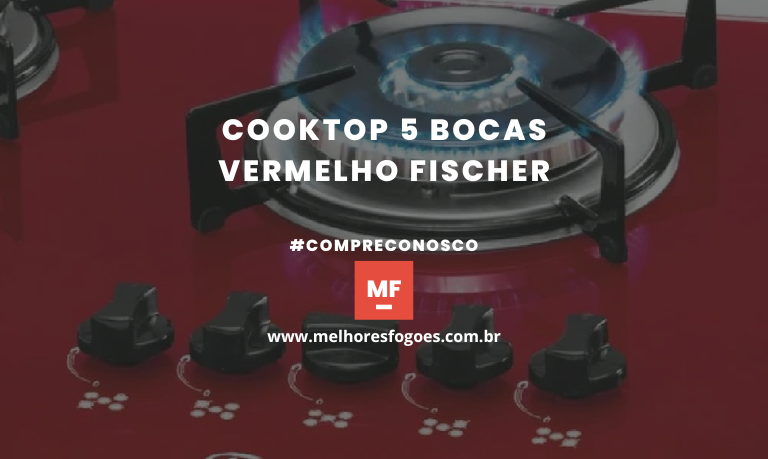 cooktop 5 bocas vermelho fischer