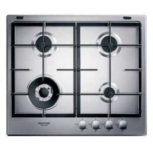 Cooktop 4 bocas Brastemp Gourmand Inox com Duplachama e Trempe com ferro fundido - BDK60DR 220V (1)