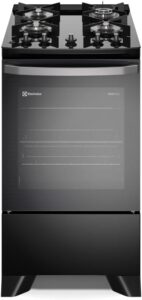 Fogão Electrolux 4 bocas Efficient com PerfectCook Preto FE4GP Mesa de Vidro