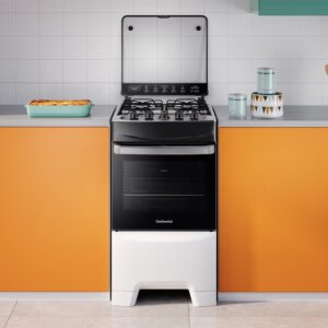 Fogão FC4IB 4 Bocas Mesa De Inox Branco Continental Bivolt2