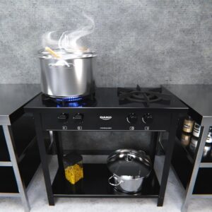 Fogão Industrial 2 Bocas Preto com Tripla Chama e Pés Removíveis Dako Couraçado5