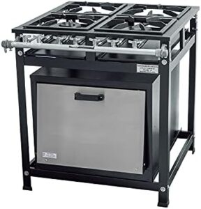 Fogão Industrial 4 Bocas 30x30 P5 Economy Forno 87 Litros Tampa em Aço Inox