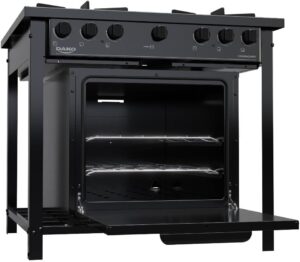 Fogão Industrial 4 Bocas Preto com Forno e Tripla Chama Dako Couraçado2