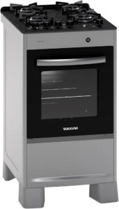 Fogão Neo Max Mesa de Vidro 4 Bocas Prata SUGGAR FGV403PRIX