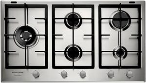 Cooktop 5 bocas Brastemp Gourmand Inox com Dupla Chama e trempe com ferro fundido BDK90DR