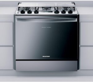 Fogão Brastemp 5 Bocas De Embutir Cor Inox Com Turbo Chama E Touch Timer BYS5PCR Bivolt