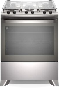 Fogão Electrolux 5 bocas Efficient com PerfectCook Cinza FE5IC