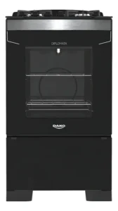 Fogão 4 Bocas Dako Diplomata Grill Frente Vidro Timer Digit Cor Preto Bivolt